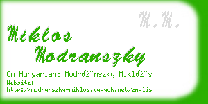 miklos modranszky business card